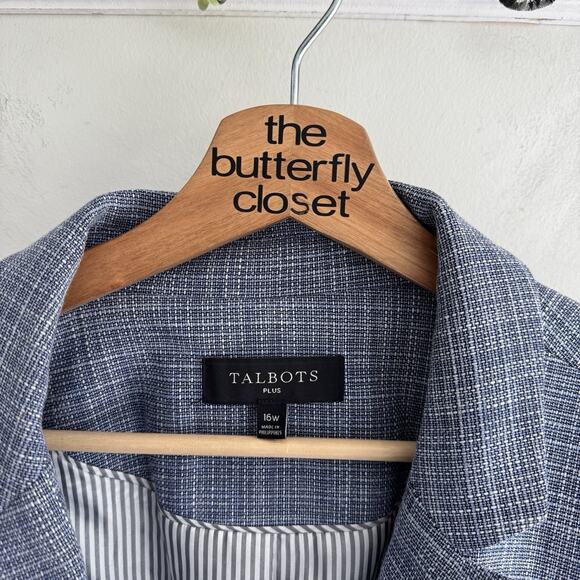 Talbots Plus Size Blue Denim Inspired Blazer 16W - Picture 3 of 4